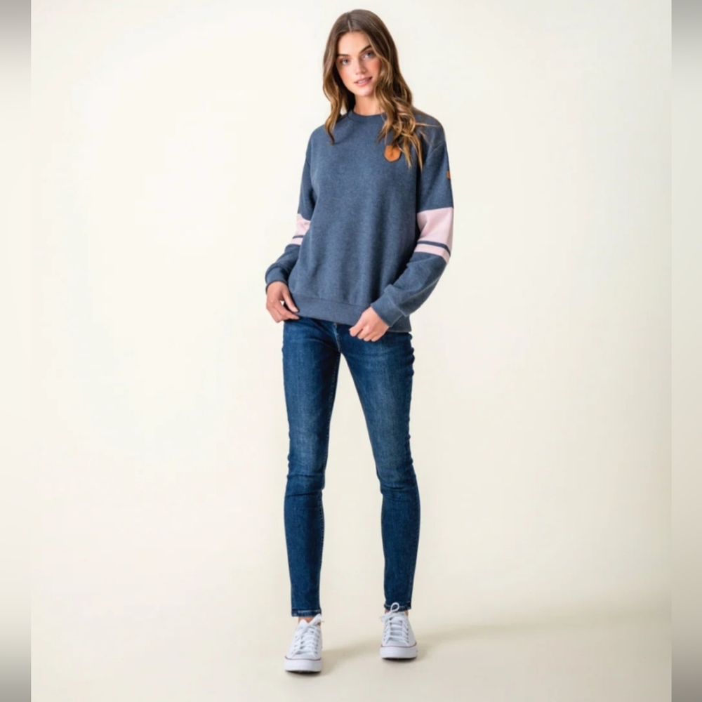 Wanakome Canada Swallow Navy Crew Neck Sweatshirt Size Small See Note